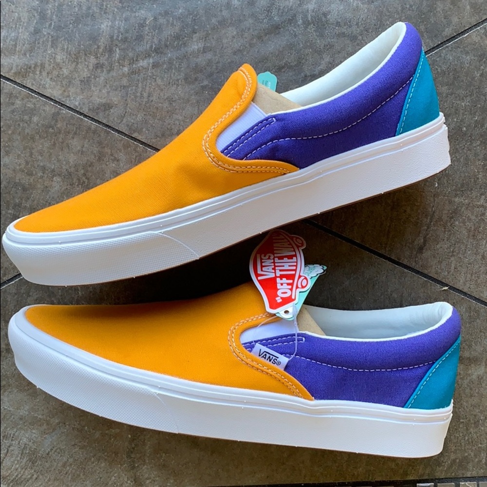 VANS COMFYCUSH SLIP ON MULTI BLOCK MULTI/TRWHT WMN - Picture 13 of 16